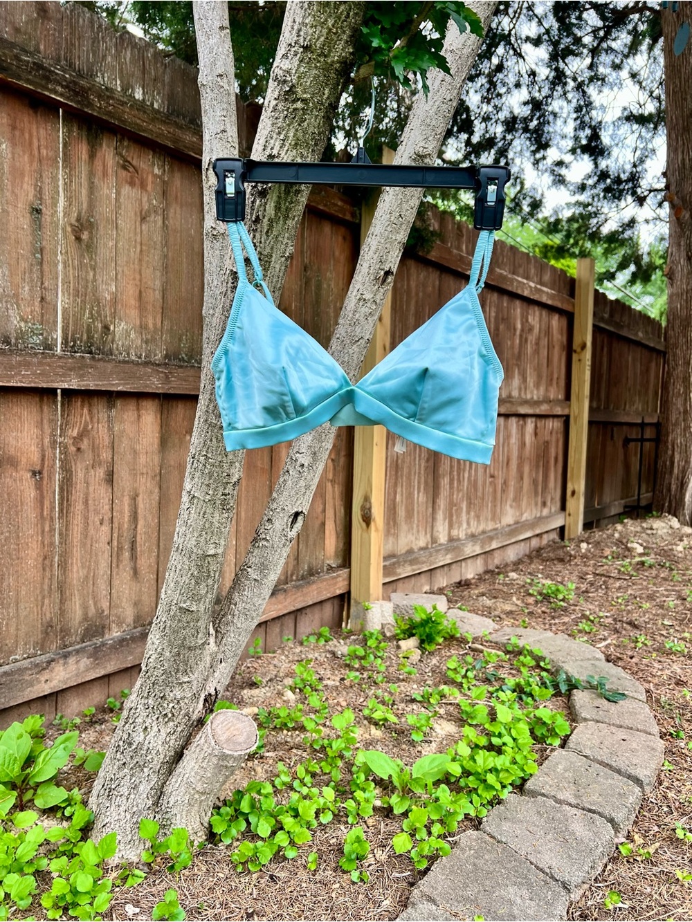 J Crew Teal Green Satin Soft Bra Bralette 3-hook/eye M C/D